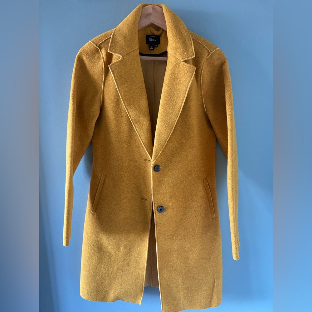 Simons Yellow Felt Coat